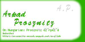 arpad prosznitz business card